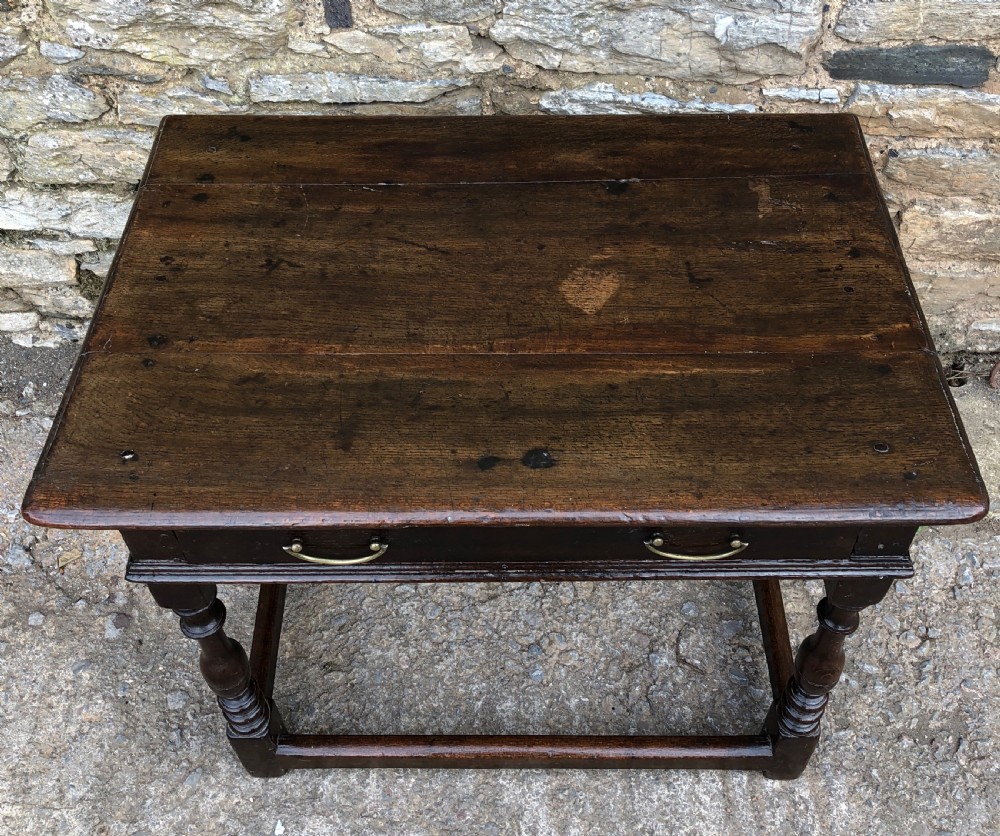 Antique 18th Century Oak Side Table View II