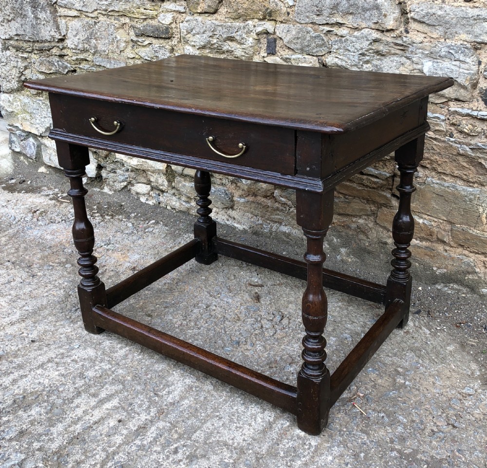 Antique 18th Century Oak Side Table View V