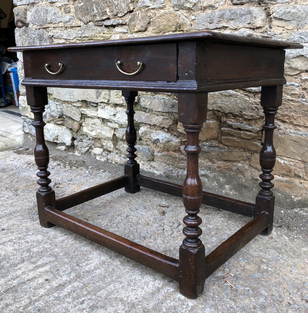Antique 18th Century Oak Side Table View IX