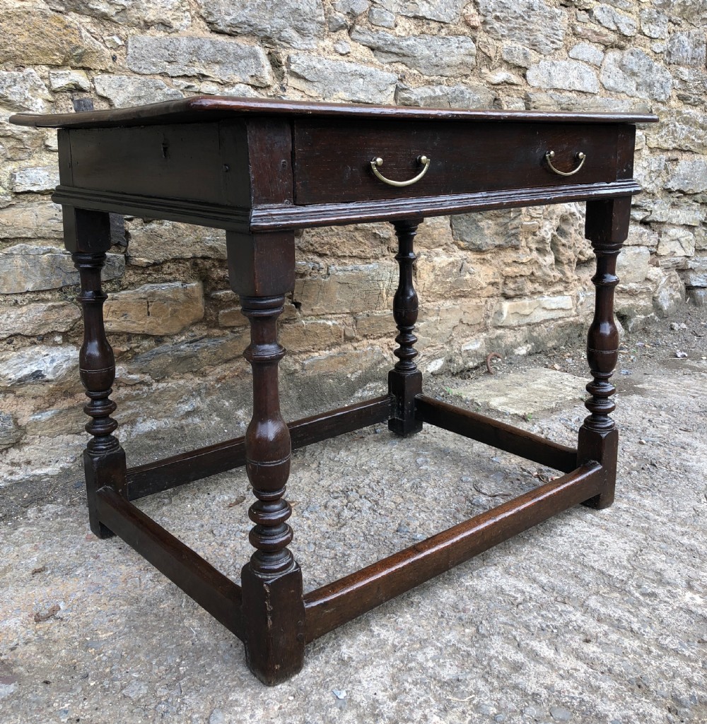 Antique 18th Century Oak Side Table View X