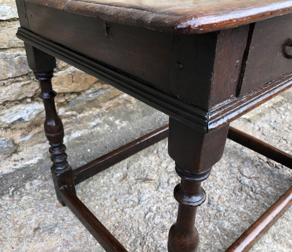 Antique 18th Century Oak Side Table View XII
