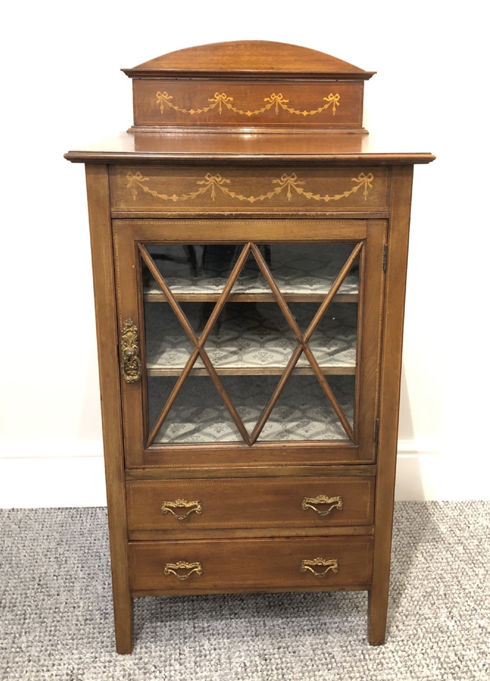 Edwardian Inlaid Mahogany Music Cabinet 