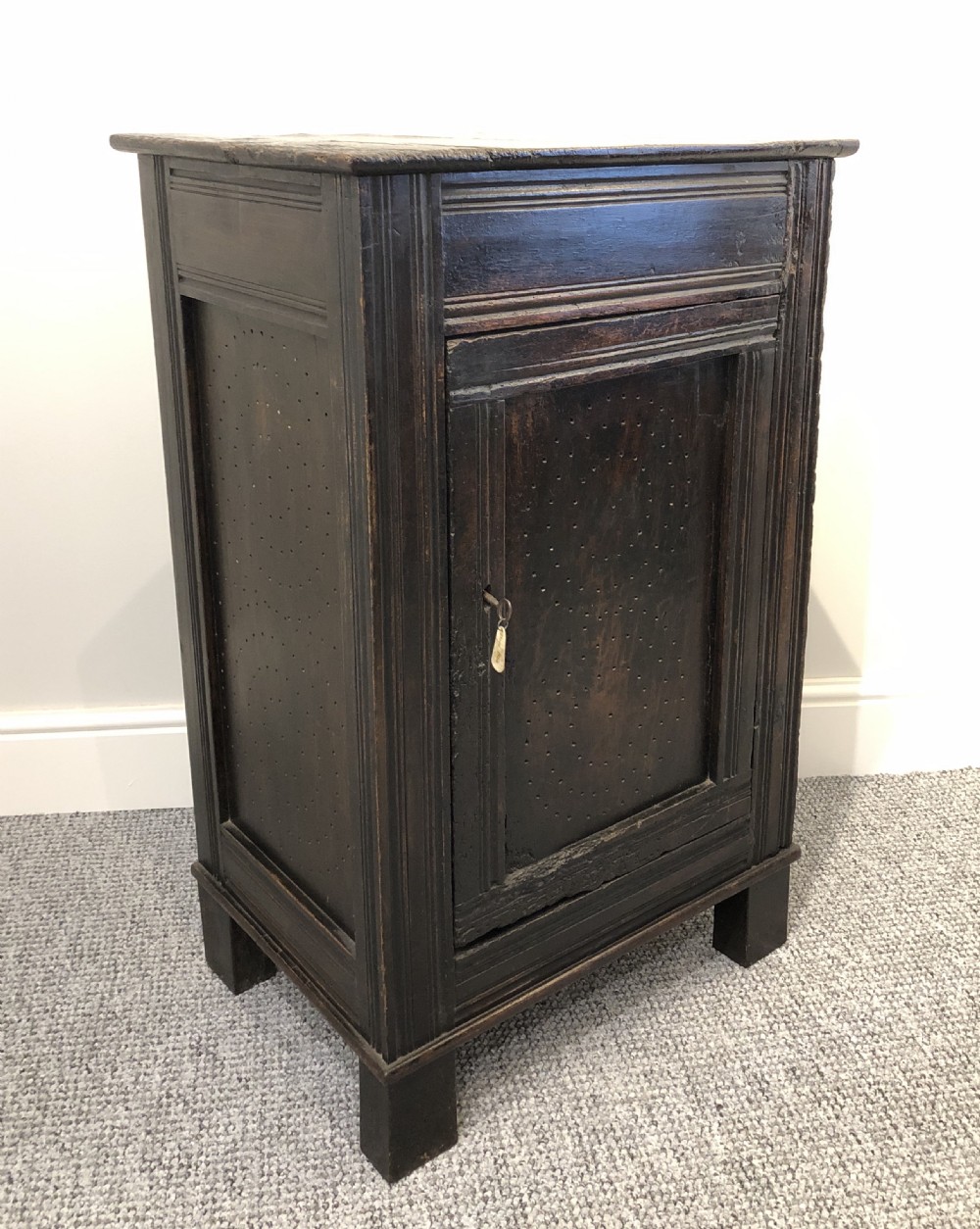Antique 18th Century Oak Meat Safe Cupboard View II