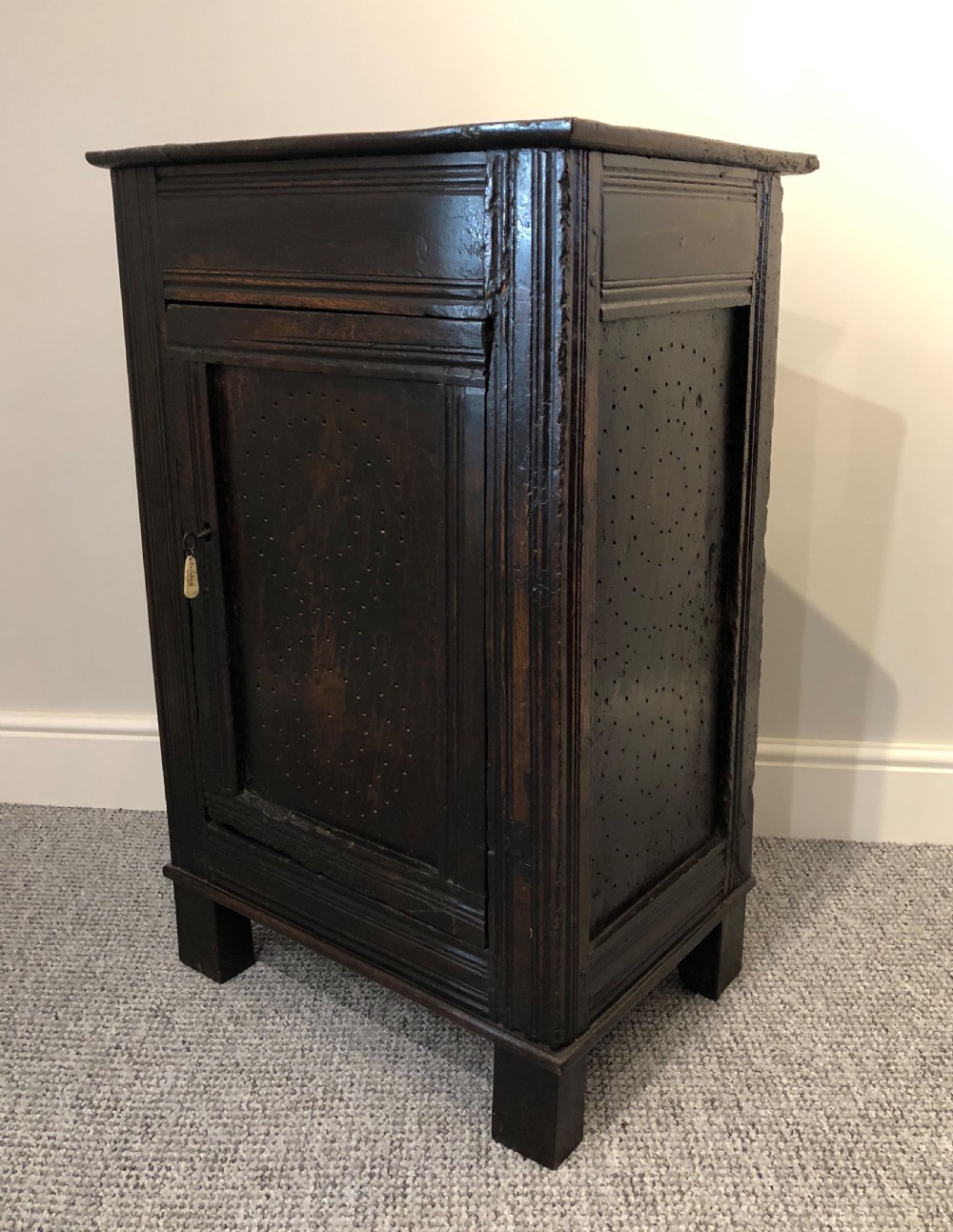 Antique 18th Century Oak Meat Safe Cupboard View VI