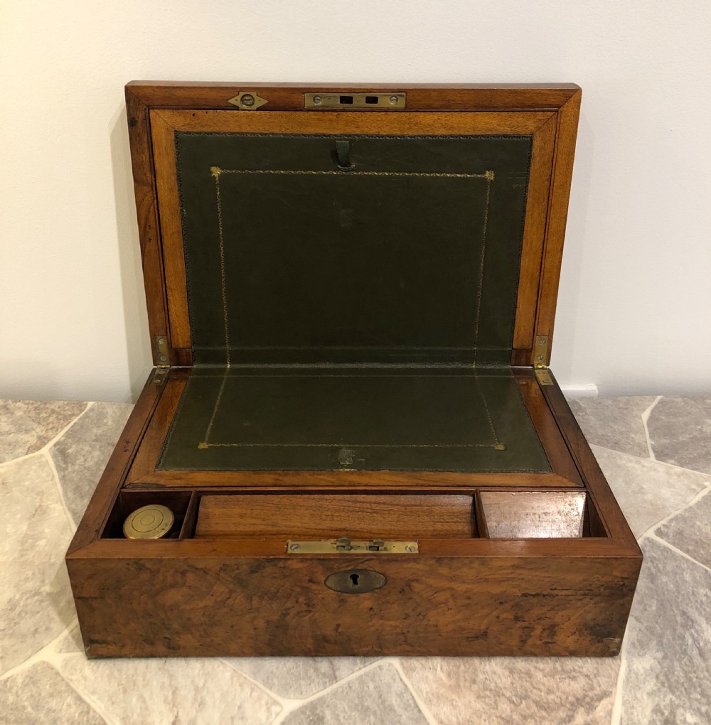 Antique Victorian Walnut Dome Top Writing Slope