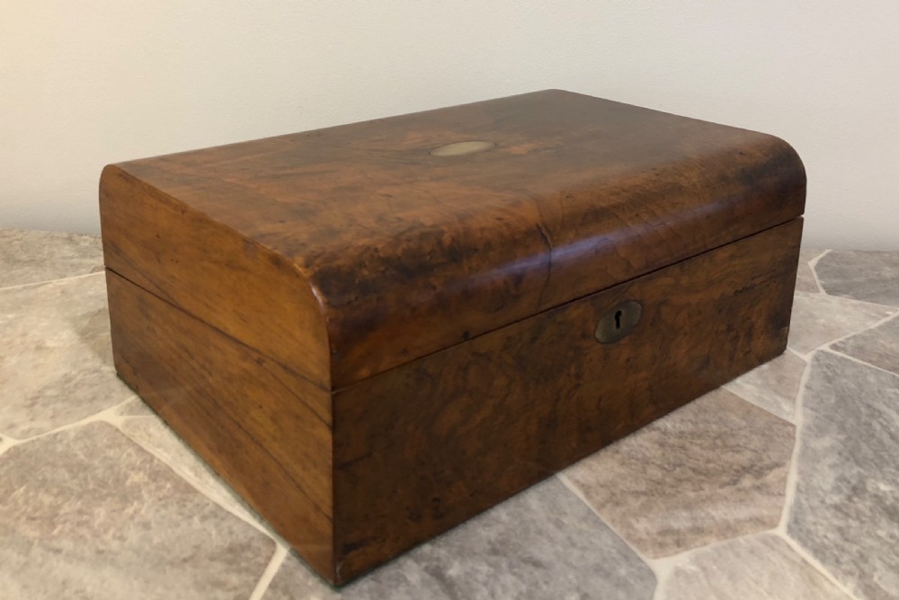 Antique Victorian Walnut Dome Top Writing Slope View IV