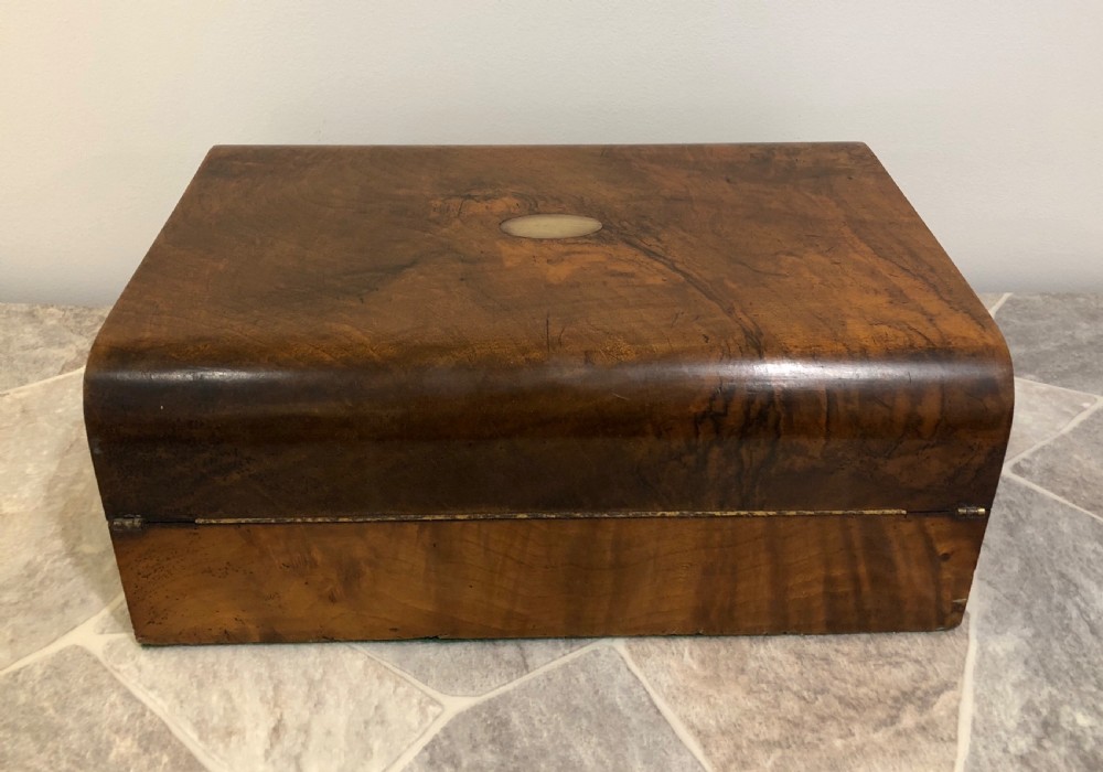 Antique Victorian Walnut Dome Top Writing Slope View V