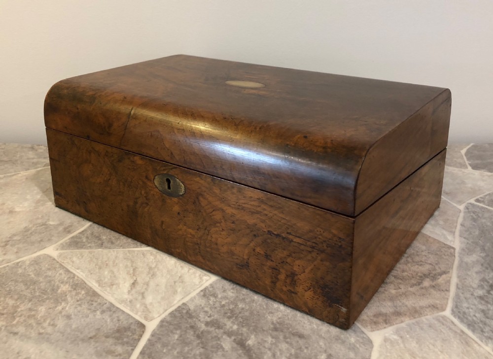 Antique Victorian Walnut Dome Top Writing Slope View VI