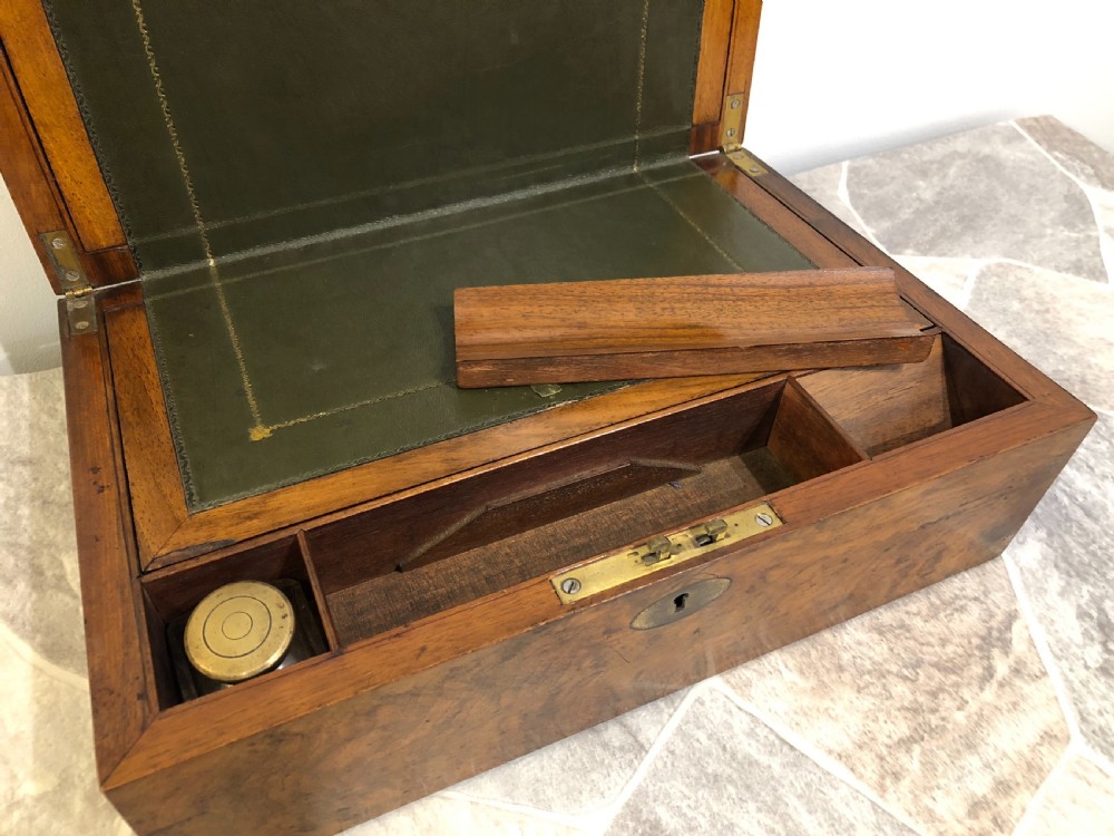 Antique Victorian Walnut Dome Top Writing Slope View IX