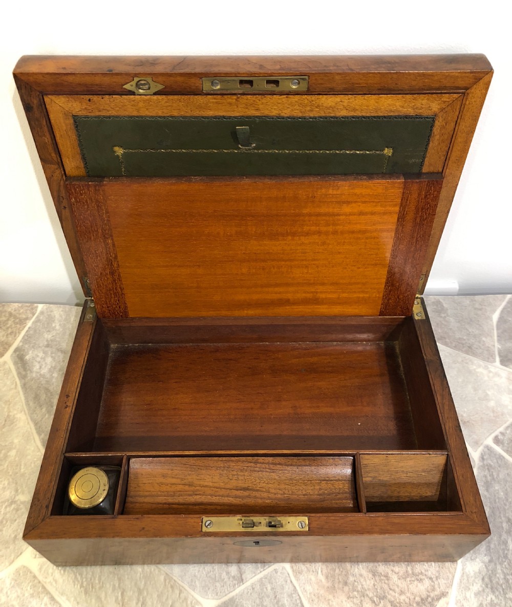 Antique Victorian Walnut Dome Top Writing Slope View X