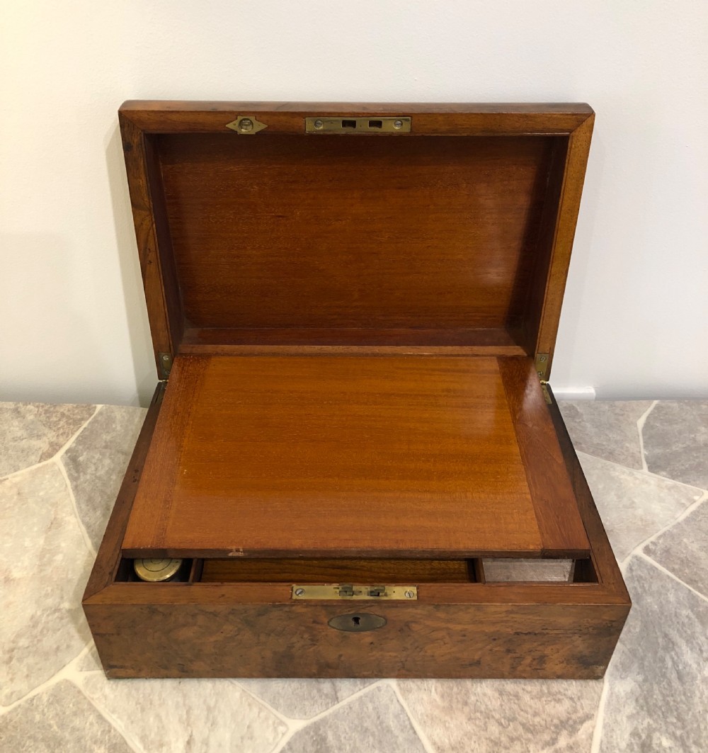 Antique Victorian Walnut Dome Top Writing Slope View XI