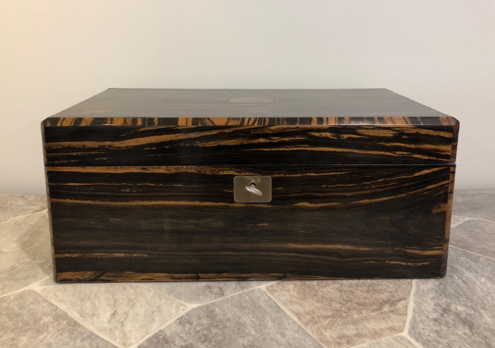 Superb Antique Victorian Coromandel Writing Slope with Secret Drawers View II