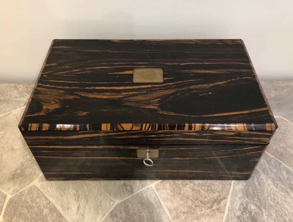 Superb Antique Victorian Coromandel Writing Slope with Secret Drawers View III