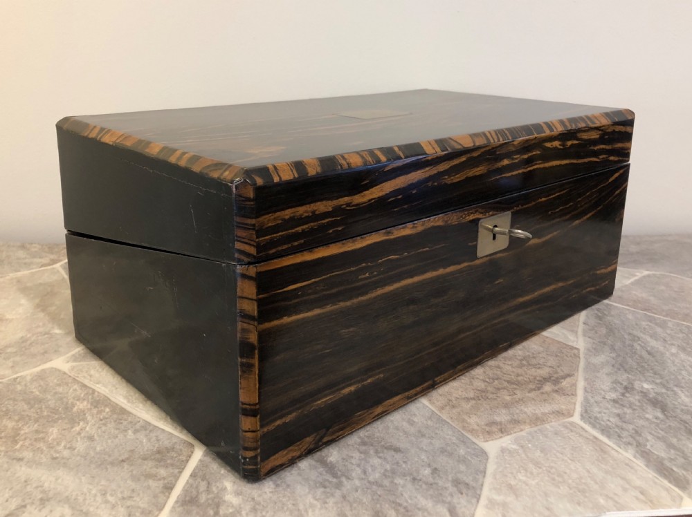 Superb Antique Victorian Coromandel Writing Slope with Secret Drawers View IV