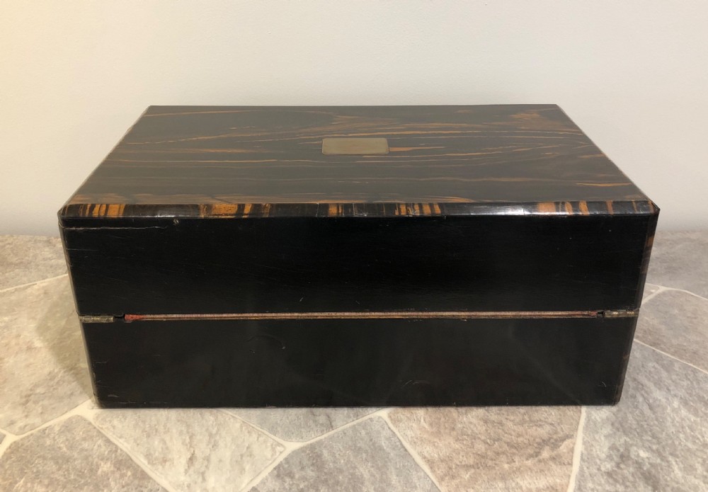 Superb Antique Victorian Coromandel Writing Slope with Secret Drawers View VI
