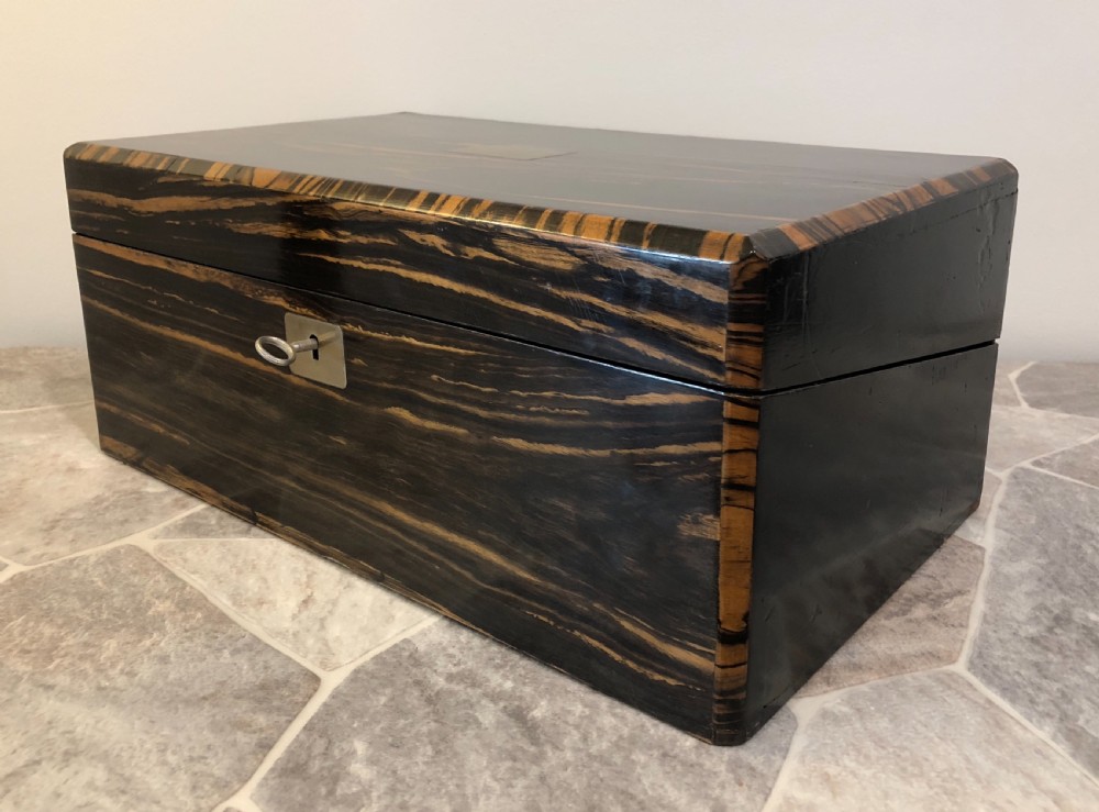 Superb Antique Victorian Coromandel Writing Slope with Secret Drawers View VIII