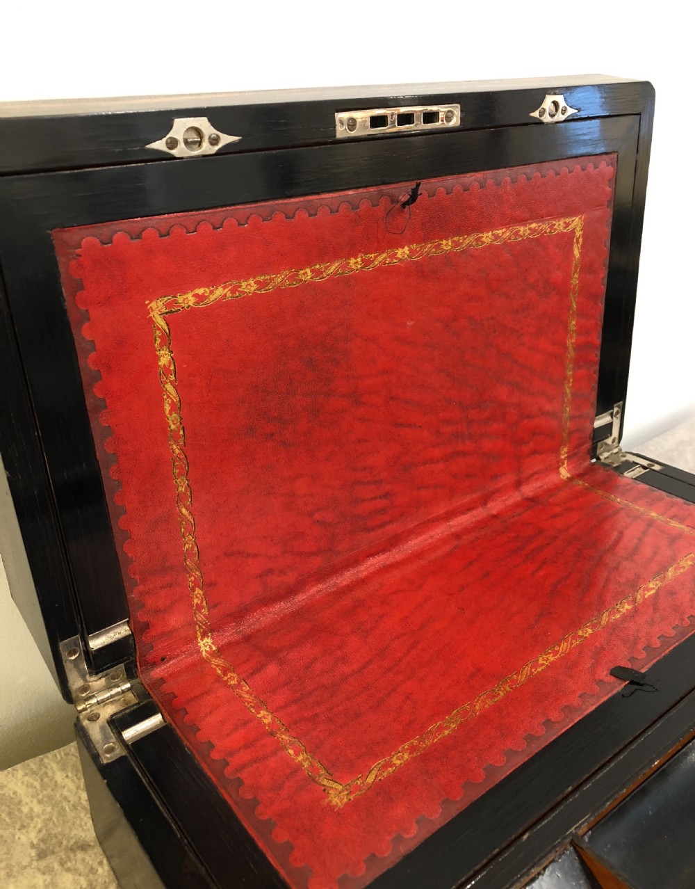 Superb Antique Victorian Coromandel Writing Slope with Secret Drawers View XI