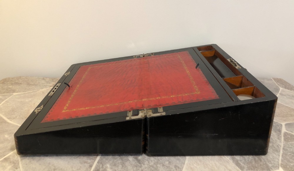 Superb Antique Victorian Coromandel Writing Slope with Secret Drawers View XIII