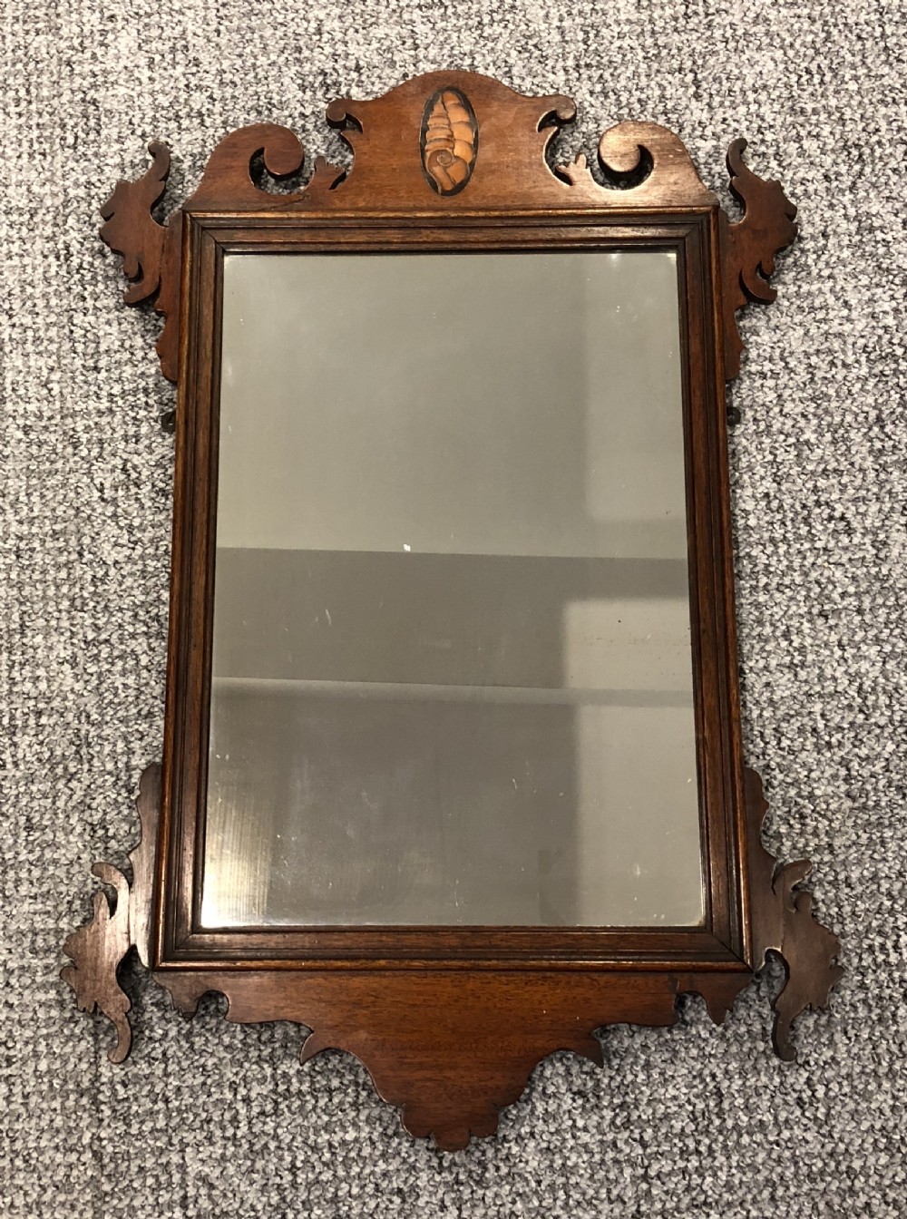 Antique Georgian Mahogany Fret Wall Mirror