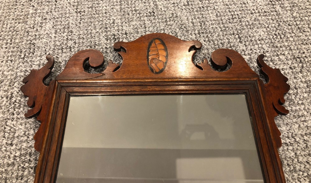 Antique Georgian Mahogany Fret Wall Mirror View VI