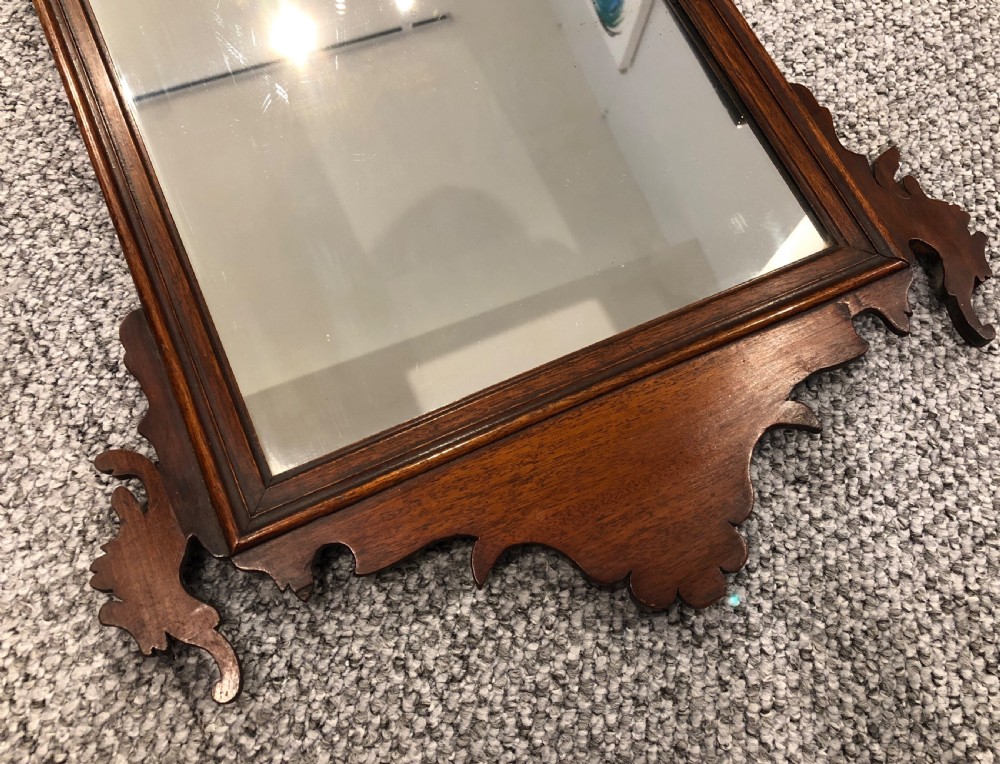 Antique Georgian Mahogany Fret Wall Mirror View VII