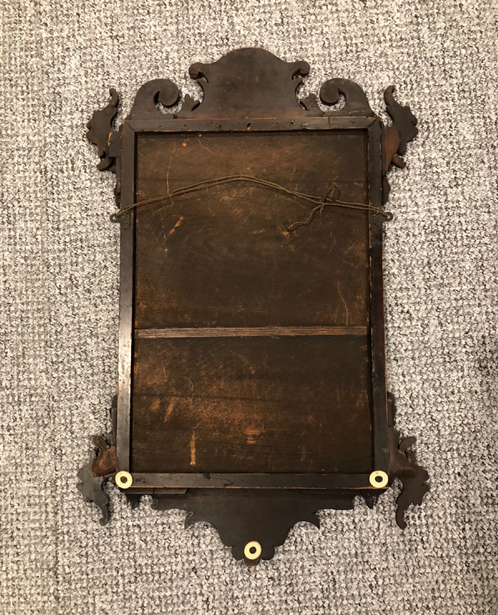 Antique Georgian Mahogany Fret Wall Mirror View X