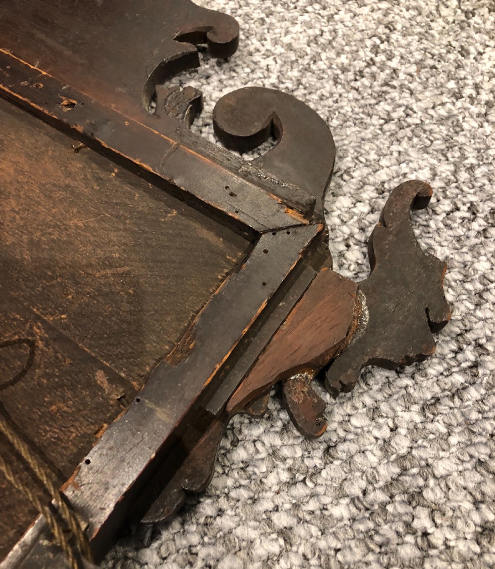 Antique Georgian Mahogany Fret Wall Mirror View XI