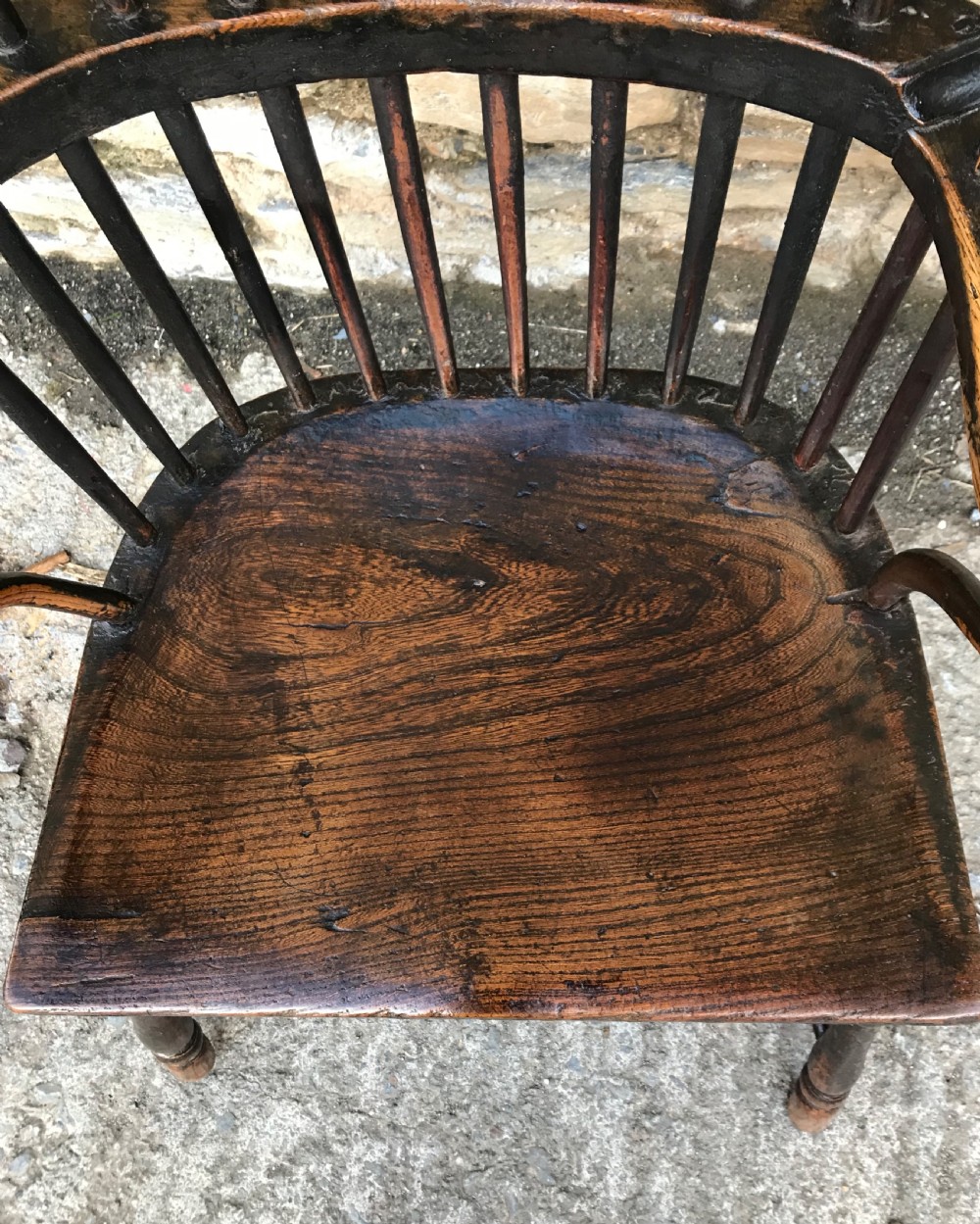 Antique Primitive Westcountry Hoop Back Windsor Chair  View IX