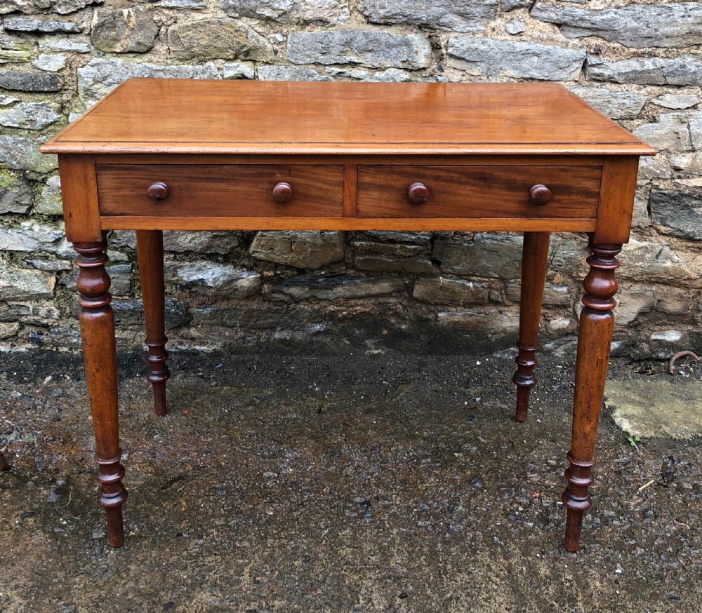 Victorian Mahogany Two Drawer Side Table