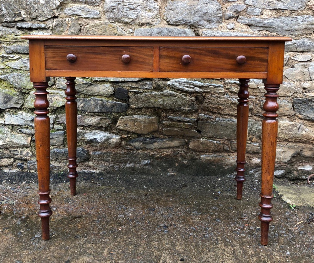 Victorian Mahogany Two Drawer Side Table View II