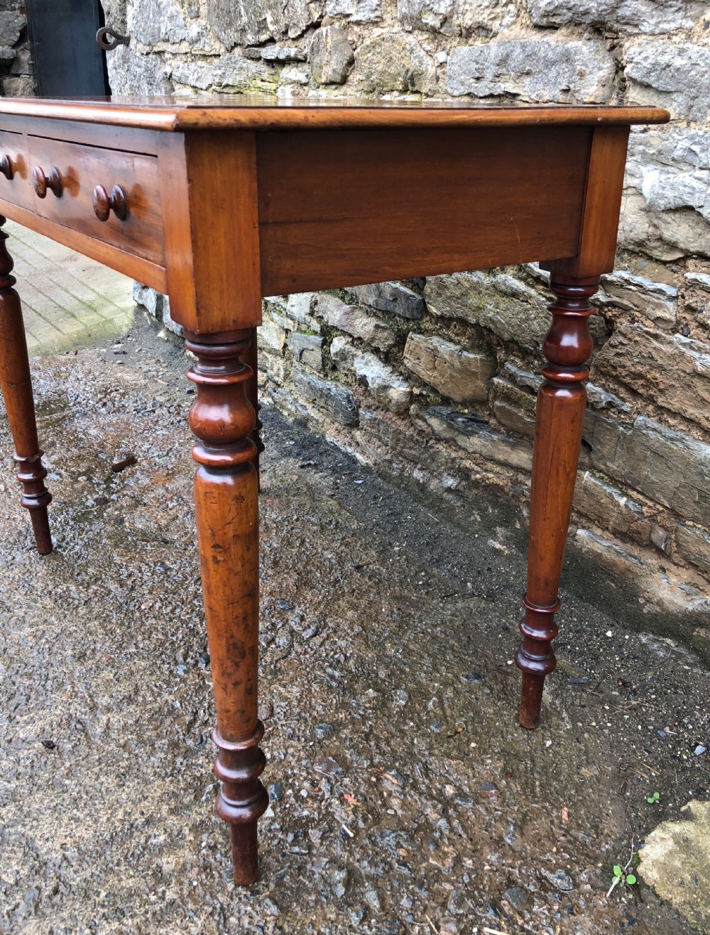 Victorian Mahogany Two Drawer Side Table View VI