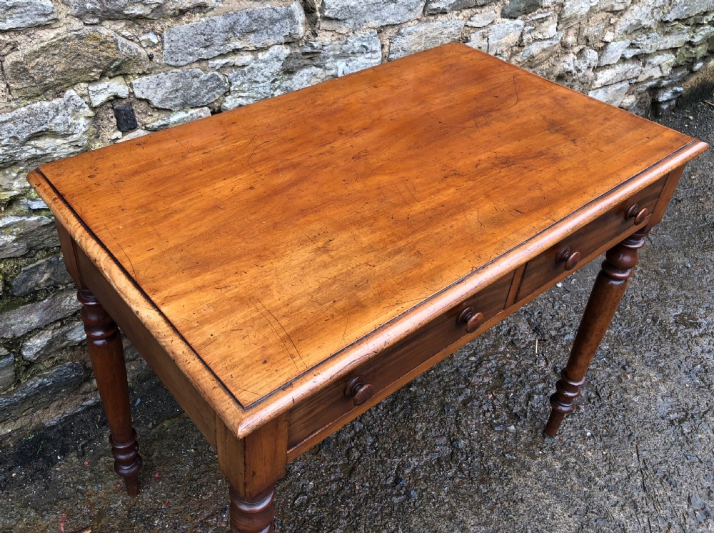 Victorian Mahogany Two Drawer Side Table View VII