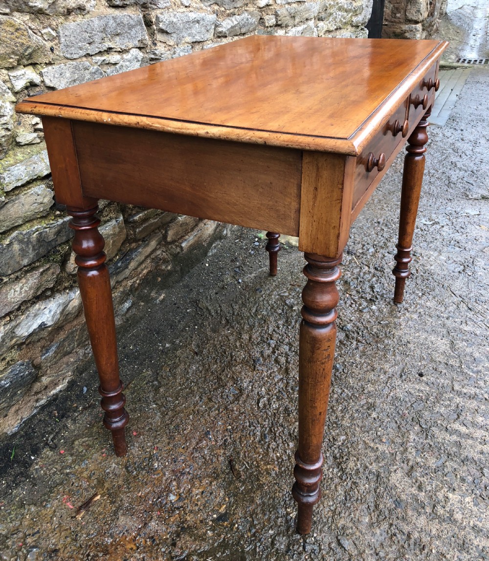 Victorian Mahogany Two Drawer Side Table View IX