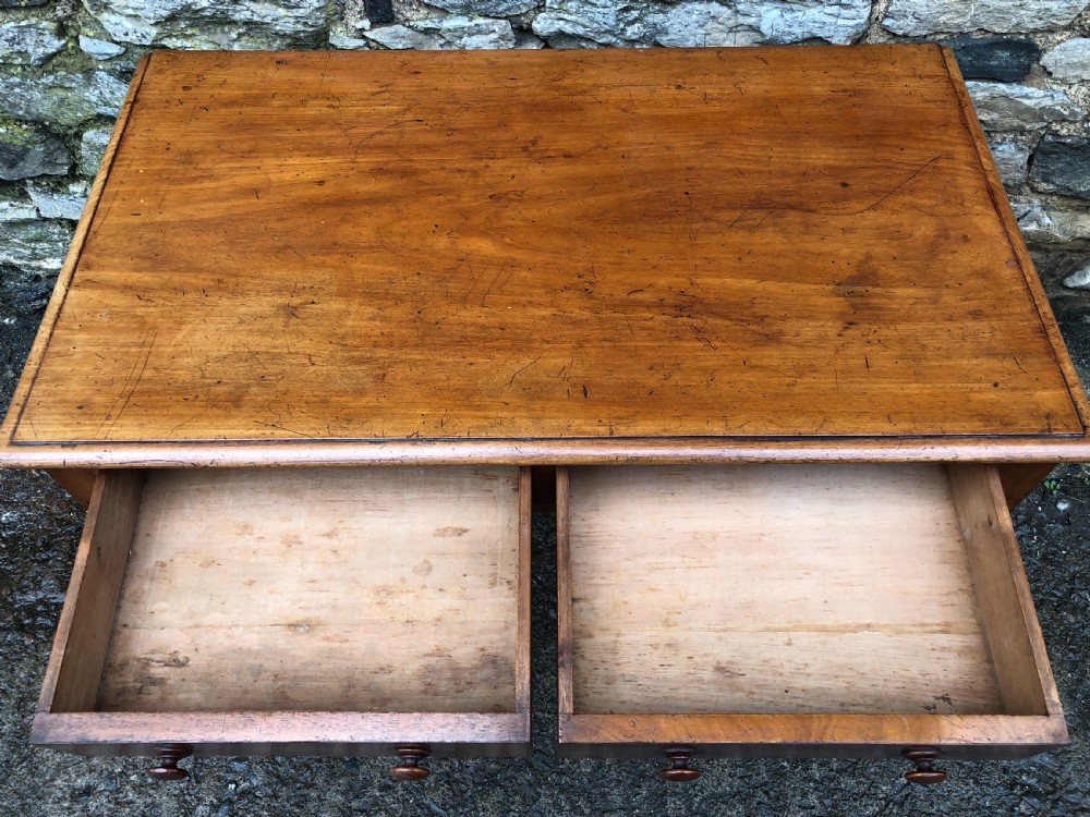Victorian Mahogany Two Drawer Side Table View XI