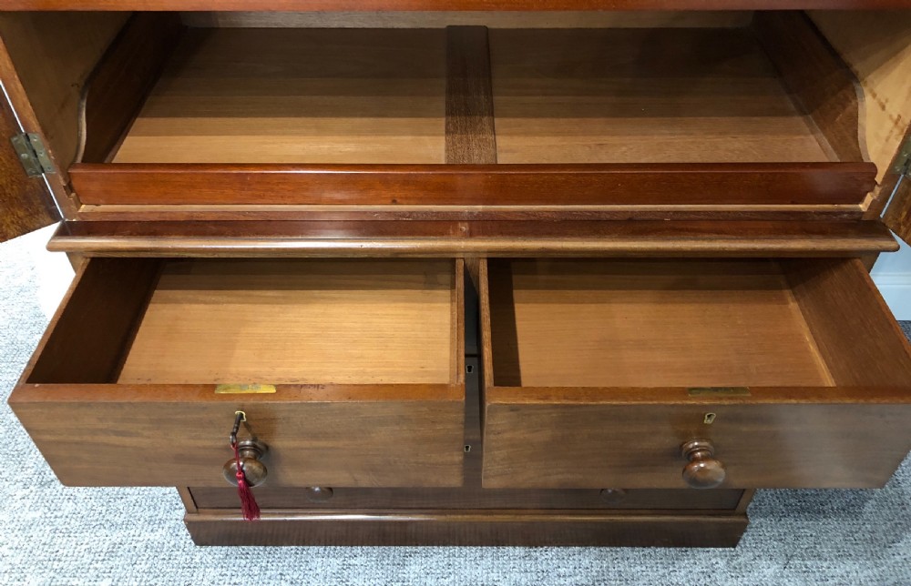 Antique Victorian Mahogany Linen Press Cupboard  View X