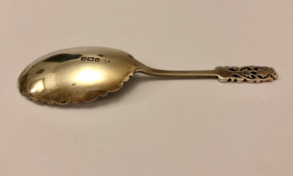 Antique Victorian Solid Silver Tea Caddy Spoon View V