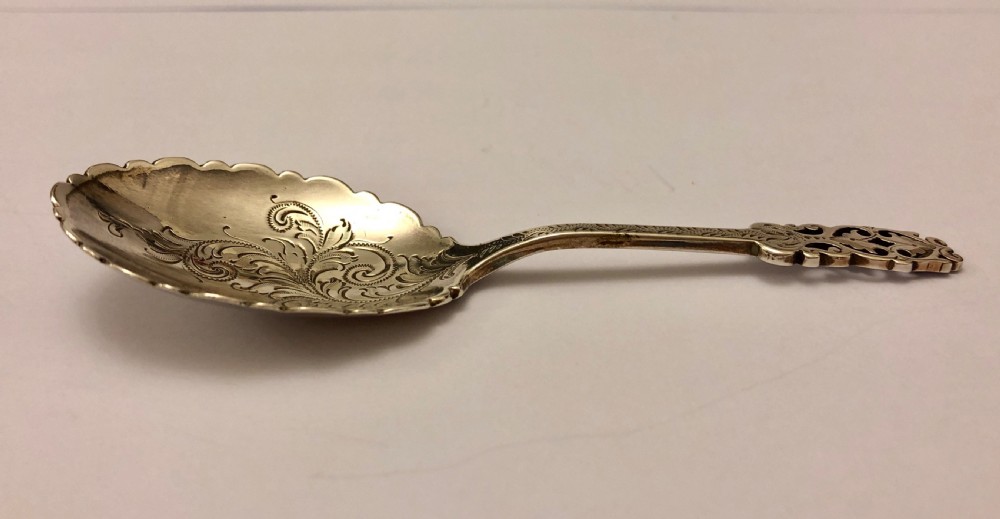 Antique Victorian Solid Silver Tea Caddy Spoon View IX