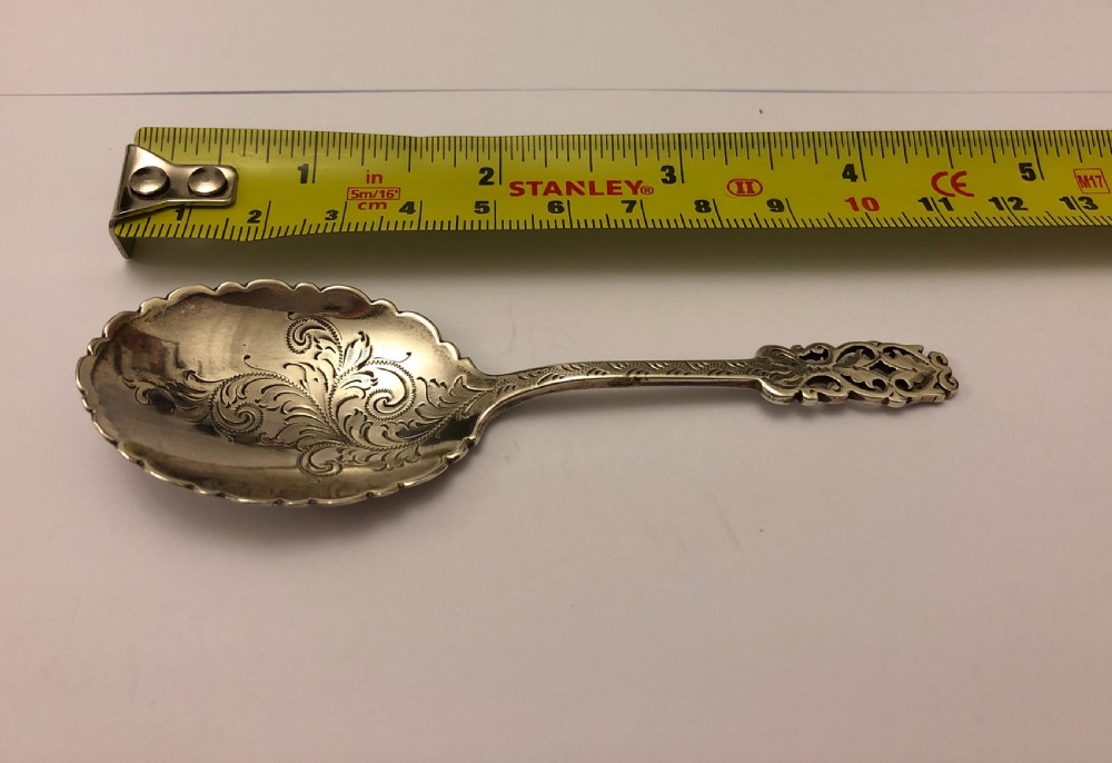 Antique Victorian Solid Silver Tea Caddy Spoon View X