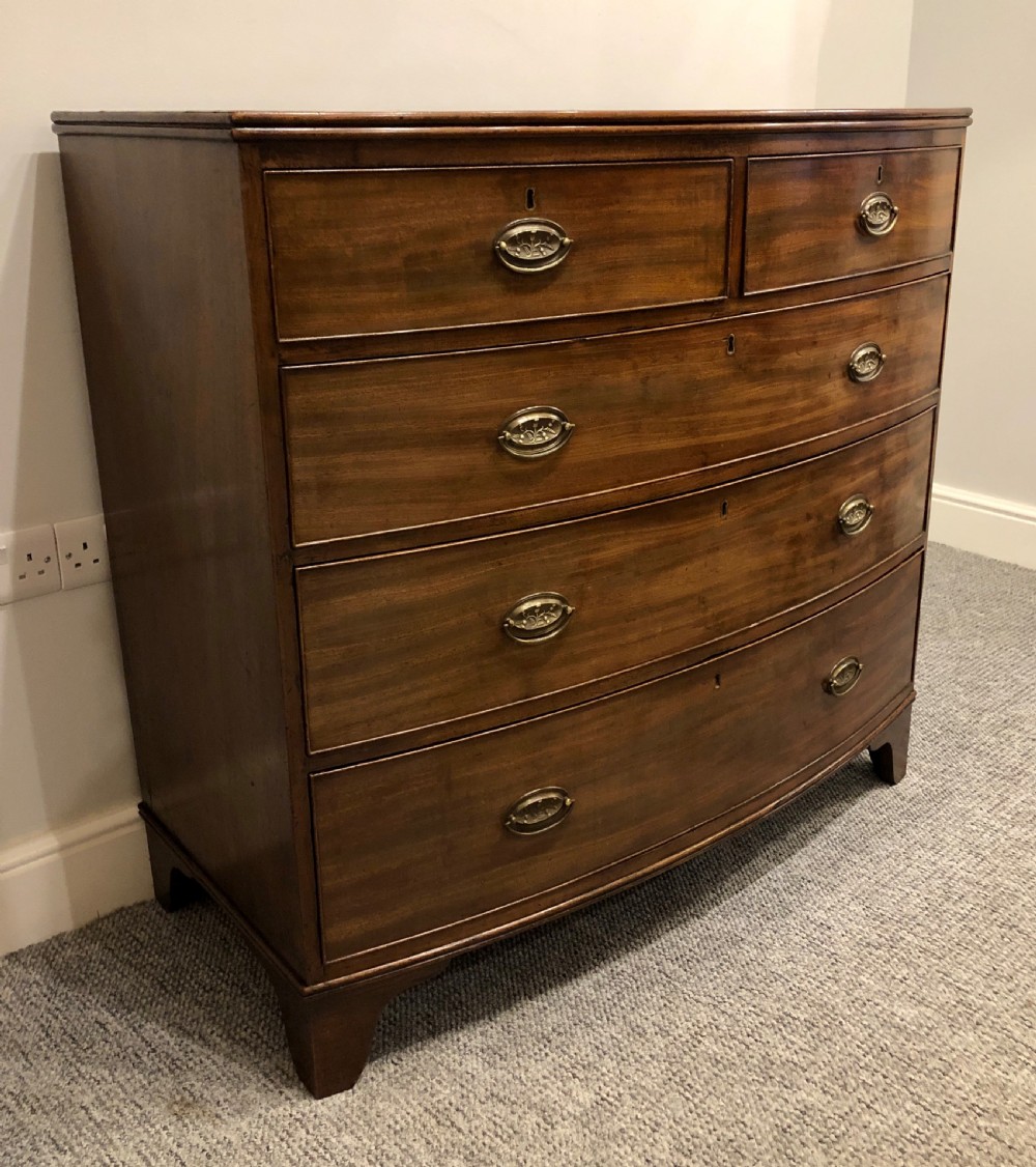 Antique Georgian Mahogany Bow Front Chest of Drawers View III
