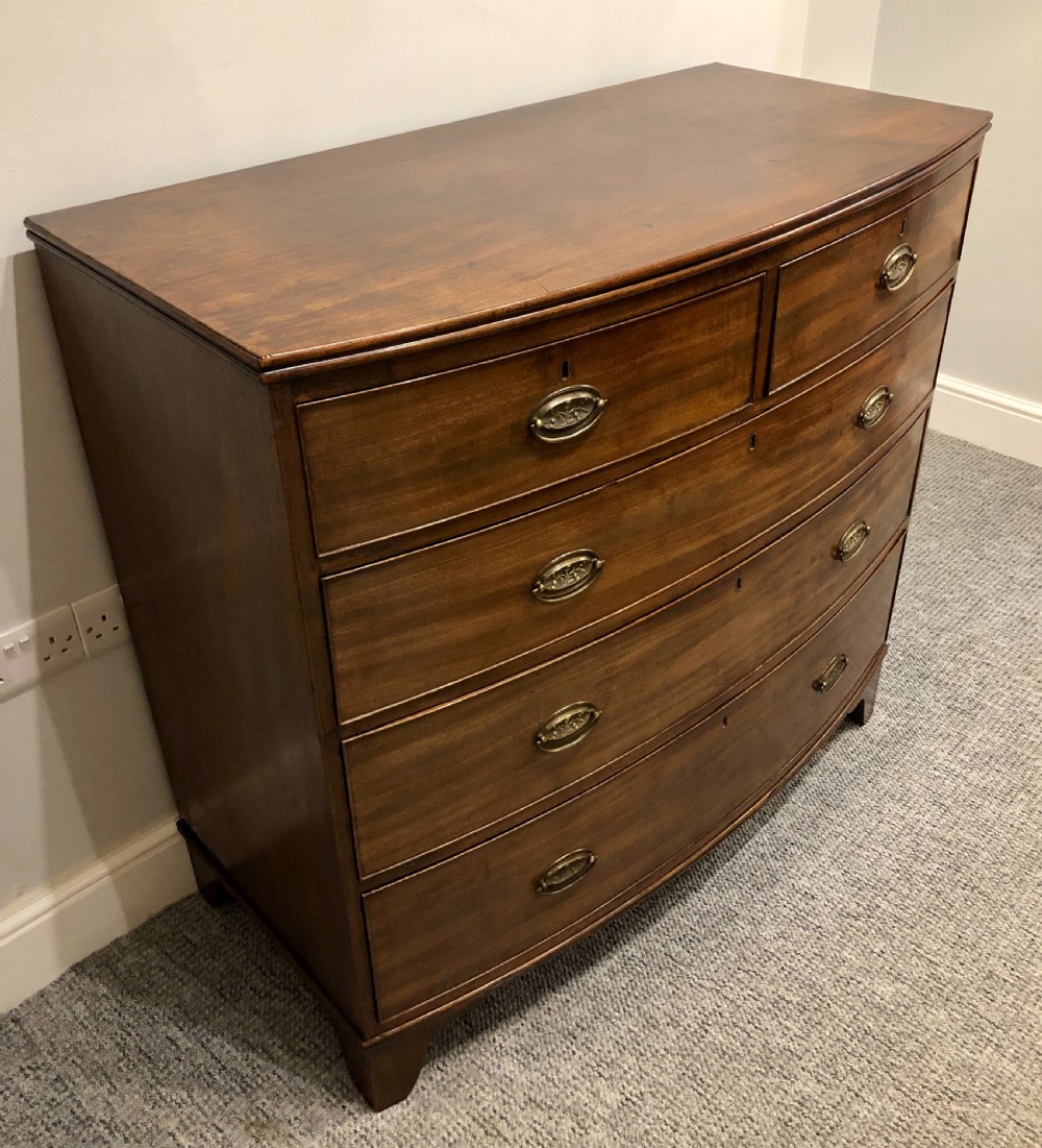 Antique Georgian Mahogany Bow Front Chest of Drawers View IV