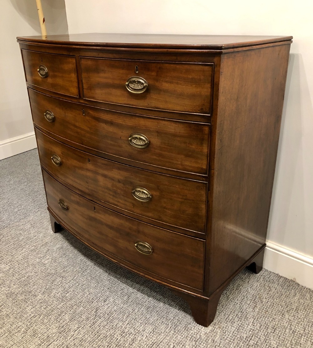 Antique Georgian Mahogany Bow Front Chest of Drawers View V