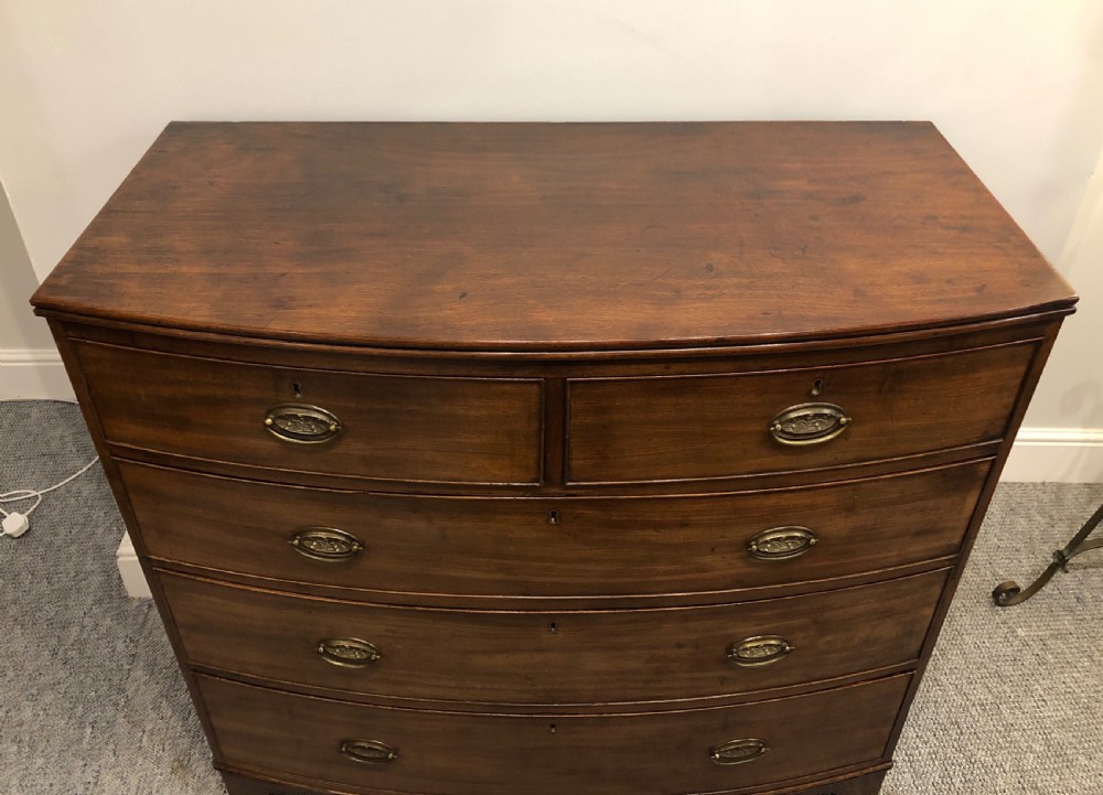 Antique Georgian Mahogany Bow Front Chest of Drawers View VI
