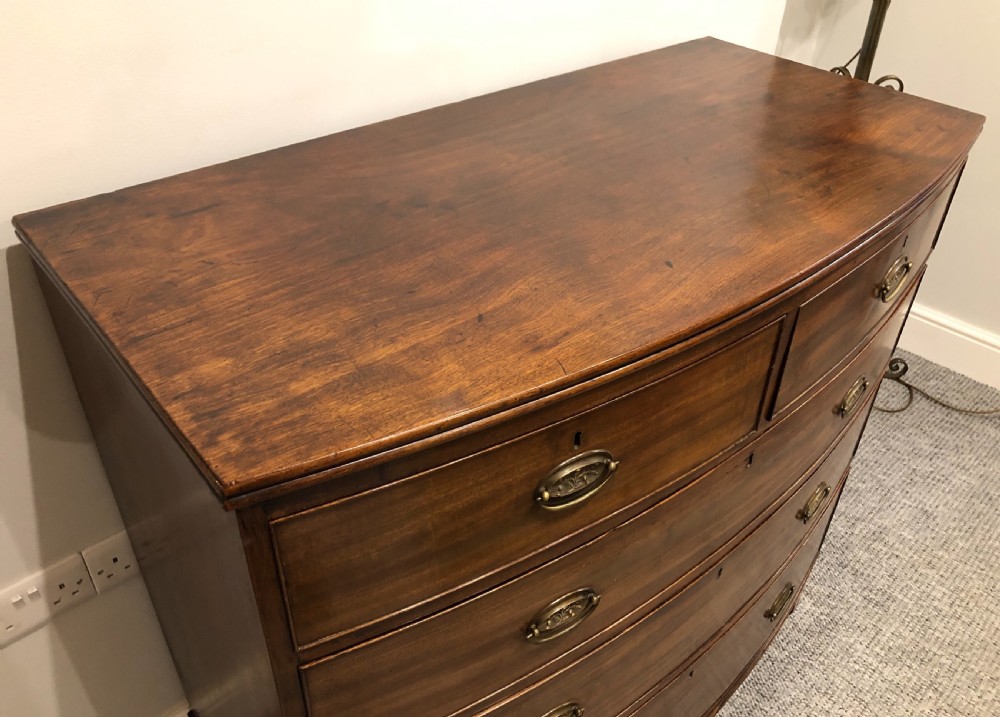 Antique Georgian Mahogany Bow Front Chest of Drawers View VII