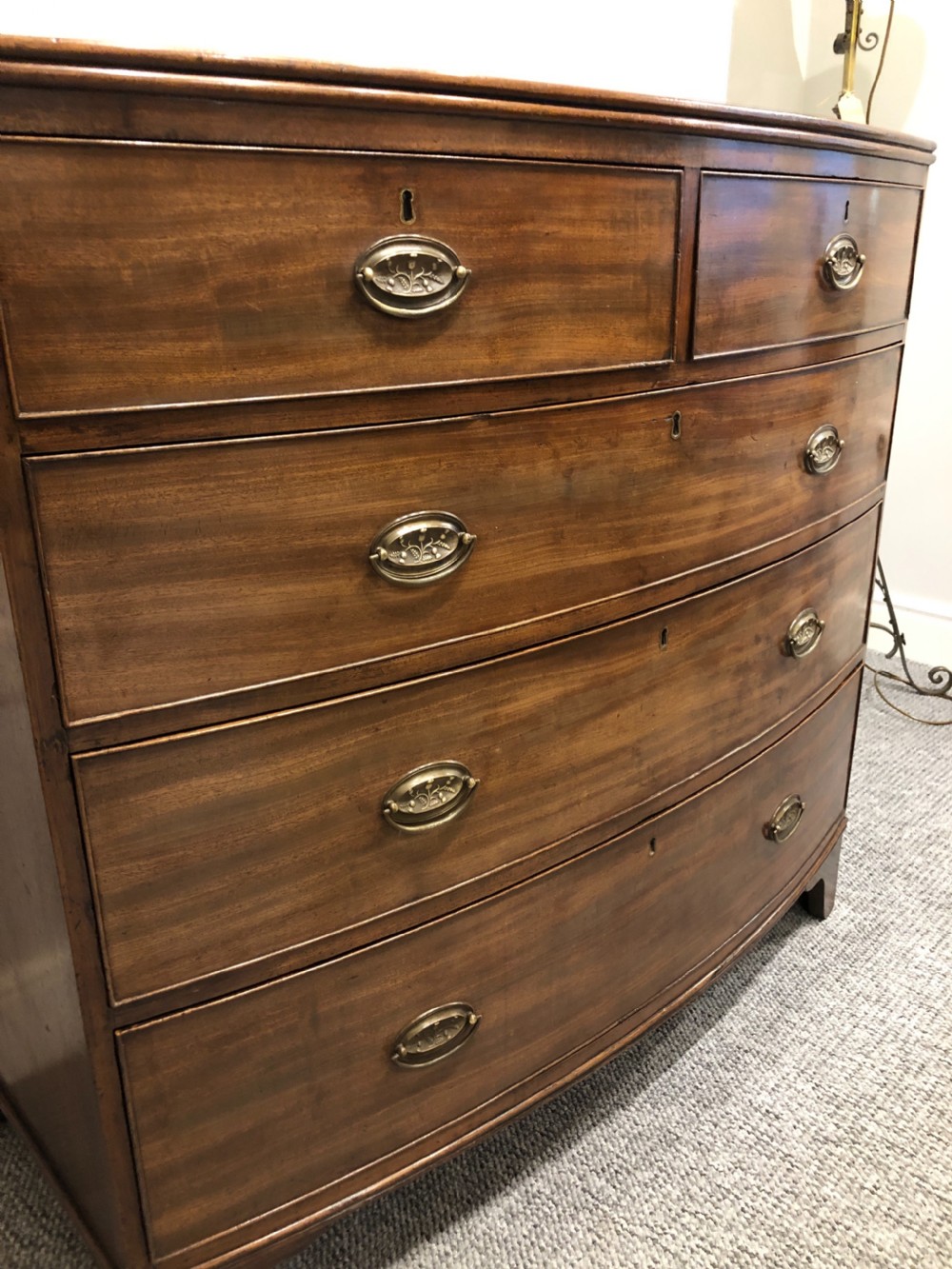Antique Georgian Mahogany Bow Front Chest of Drawers View VIII