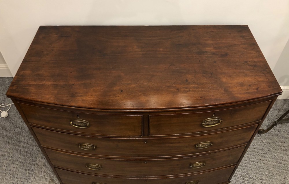 Antique Georgian Mahogany Bow Front Chest of Drawers View X