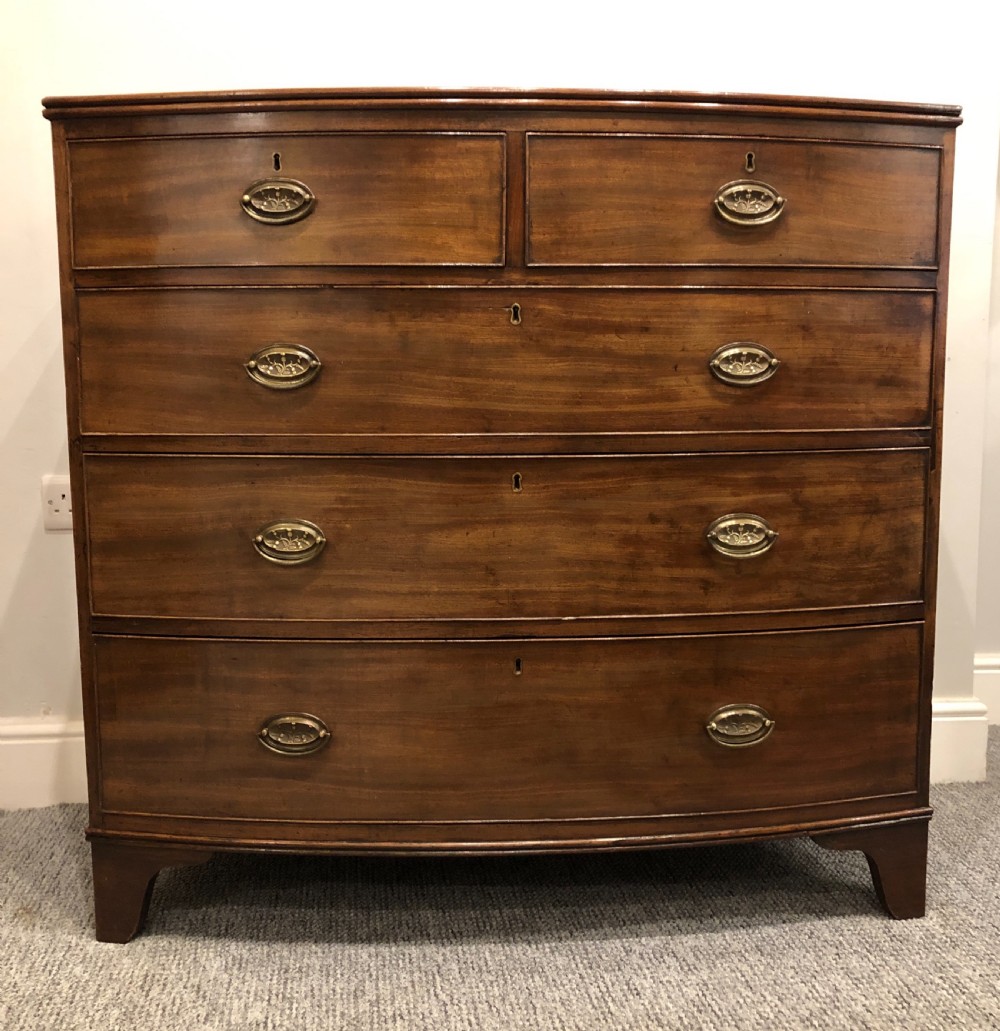 Antique Georgian Mahogany Bow Front Chest of Drawers View XIII