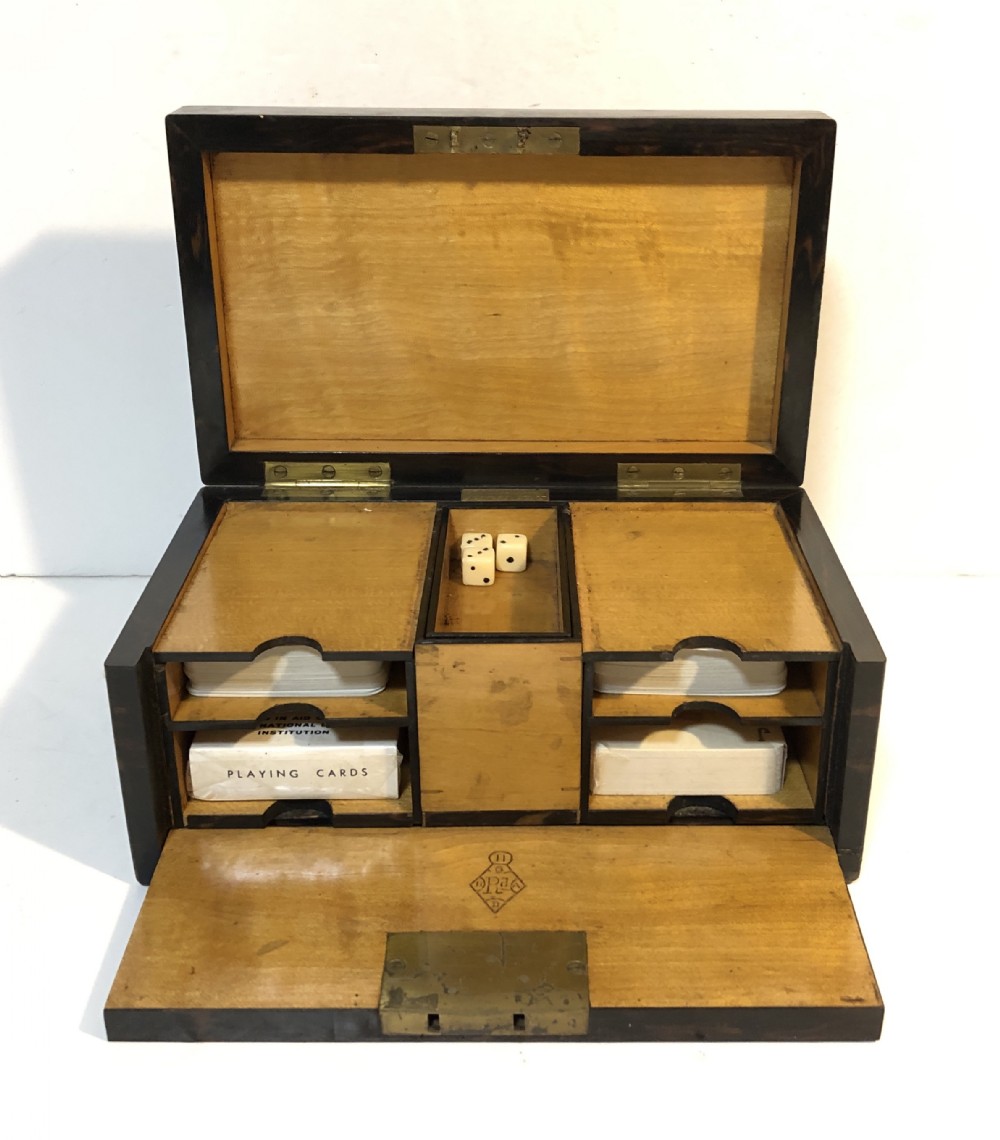 Antique Victorian Coromandel Games Box