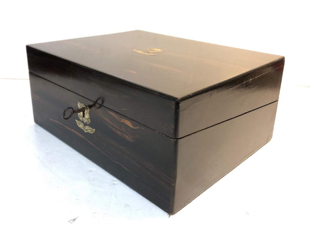 Antique Victorian Coromandel Writing Slope View II