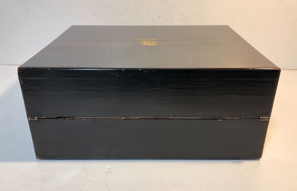 Antique Victorian Coromandel Writing Slope View IV