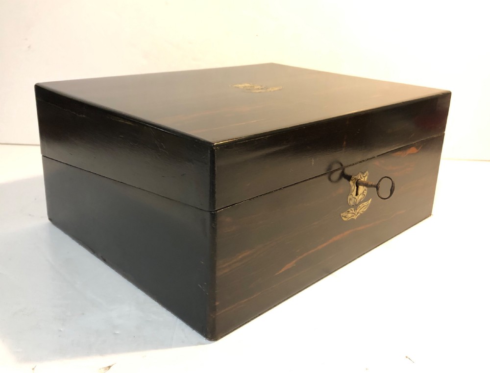 Antique Victorian Coromandel Writing Slope View V